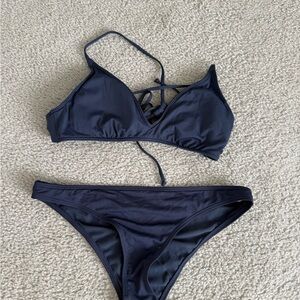 Roxy Navy Triangle Bikini Set